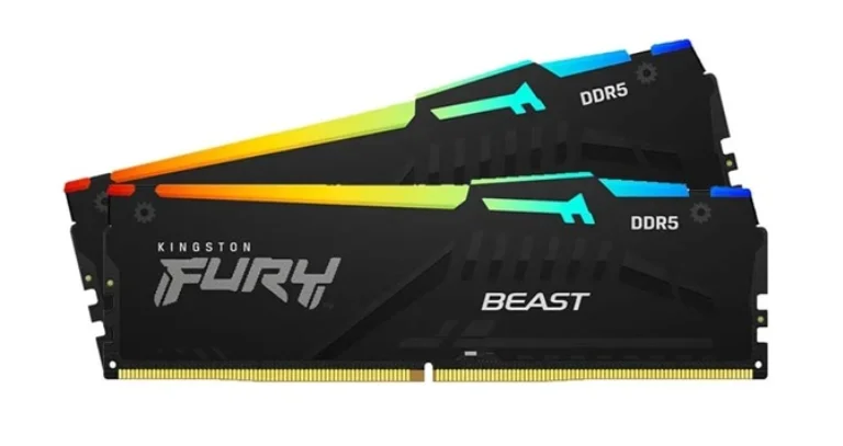 BỘ NHỚ MÁY TÍNH KINGSTON FURY BEAST RGB 32GB (2x16GB) DDR5 5200Mhz